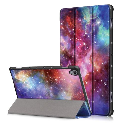 Etui en PU impression de modèle galaxie avec support tri-pliure pour votre Huawei MediaPad M6 10.8 pouces