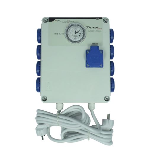 Programmateur d'éclairage 8 x 600w + prise chauffage - timer box gse