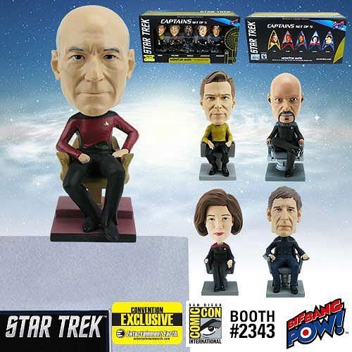 Star Trek Captains Monitor Mate Bobbles Set of 5-Con. Excl.