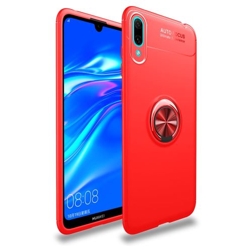 Coque en TPU béquille anneau de doigt rouge pour votre Huawei Enjoy 9/Y7 Pro (2019)