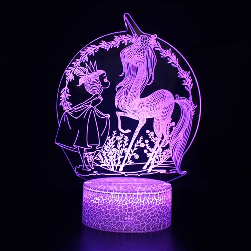 Stack Lampe 3D Tactile Veilleuses Enfant 7 Couleurs Avec Telecommande - Licorne #977 - Image 1