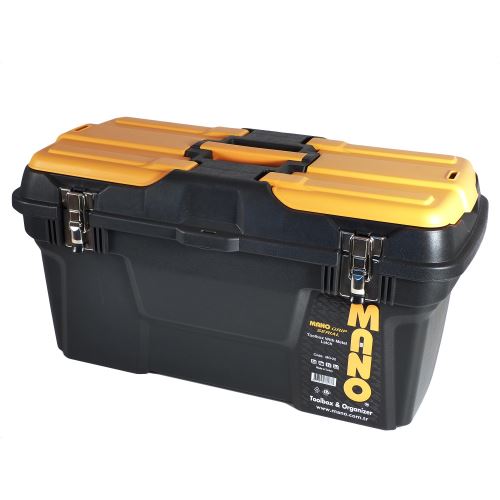 Boîte à outils vide 22 avec chanière en métal - plateau organiseur amovible et couvercle