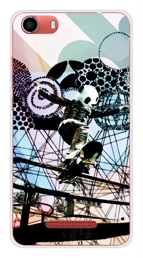 Coque en silicone imprimée compatible Wiko Lenny 2 Panda skater