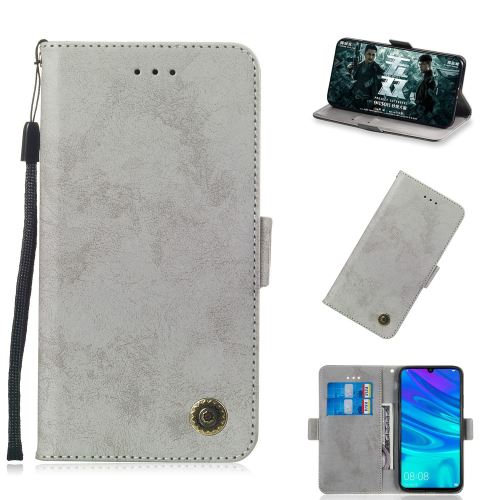 Etui en PU style rétro gris pour votre Huawei P Smart (2019)/Honor 10 Lite