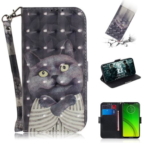 Etui en PU motif imprimé décor de points lumineux support magnétique dessin animé motif pour votre Motorola Moto G7 Power