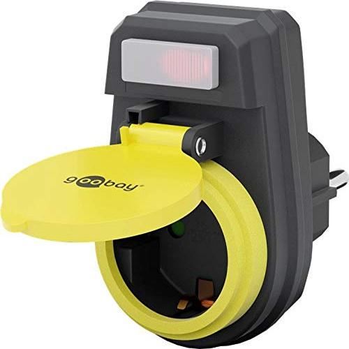 Goobay Noir/Jaune Prise Extérieure 1 Prise Avec Interrupteur ()