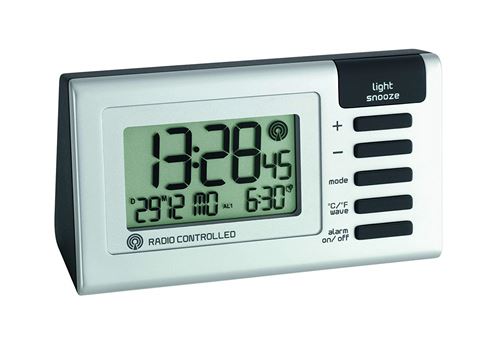 TFA Dostmann 602509 Réveil radio-piloté avec température 110 x 44 x 62 mm