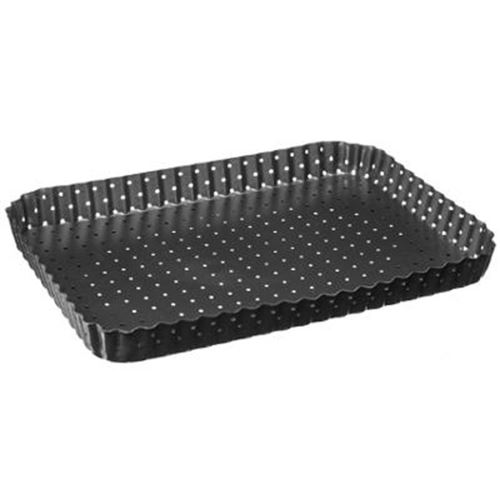 plat rectangle métal fond amovible 31x21cm
