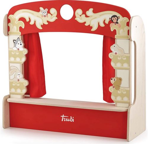 Sevi théâtre de marionnettes en bois 58 cm rouge