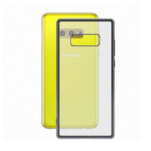 Protection pour téléphone portable Samsung Galaxy S10e Flex Metal TPU Transparent Gris Métallisé