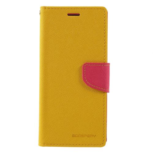 Etui en PU agenda élégant jaune pour votre Samsung Galaxy J4 Plus
