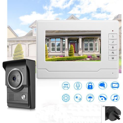 HD 7 pouces couleur LCD visiophone Intercom Sonnette caméra de vision nocturne AU