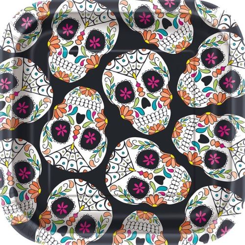 Haza Original plateau de fête Day of the Dead 18 x 18 cm 10 pièces