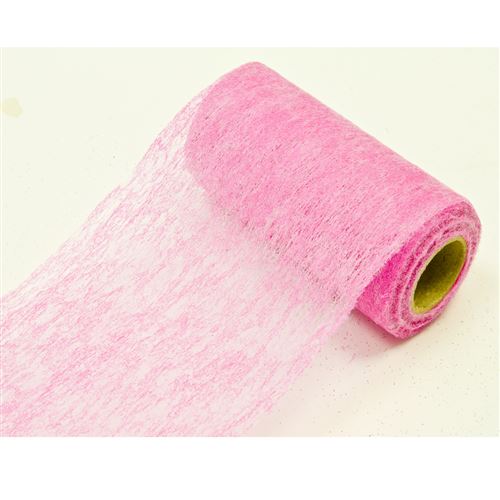 Lot de 10 Rouleaux en tissus non tissé coloris Fuschia - 10 cm x 10 m