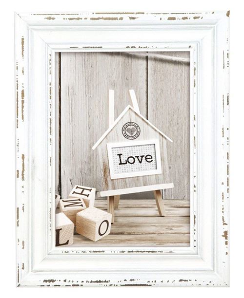 Zep SY968W Cadre Photo Bois 15x20 cm Rivoli Blanc, Beige, 15 cm x 20 cm