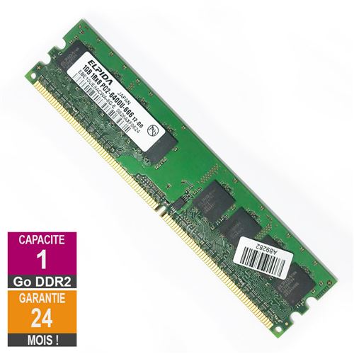 Barrette Mémoire 1Go Ram Ddr2 Elpida Ebe10Ue8Acwa-8G-E Dimm Pc2-6400U 1Rx8