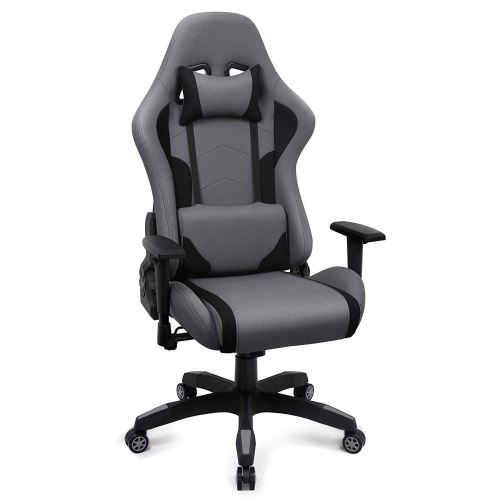 Fauteuil Gaming En Tissu Intimate Wm Heart Racing Chaise De Bureau Ergonomique Siege Pivotant Gris Achat Prix Fnac