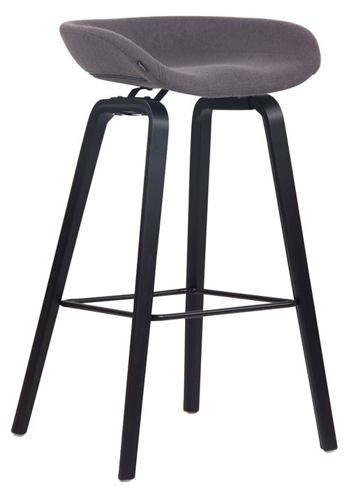 Tabouret de bar Anaheim en feutrine à 4 pieds , Gris/Bois de chêne Noir
