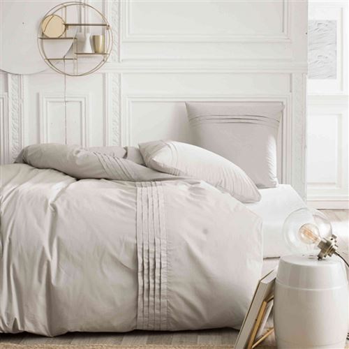 Parure de lit percale Today Félicie zinc 240x220