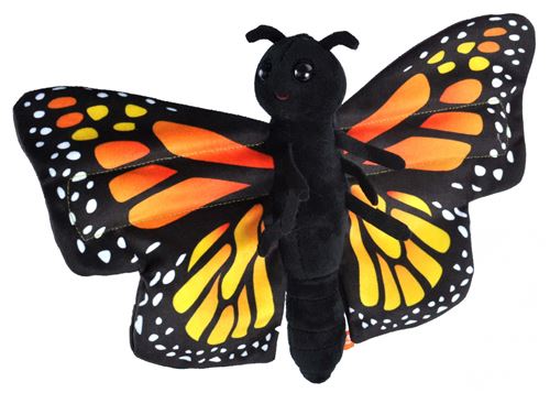 Wild Republic peluche monarque papillon junior 20 cm en peluche noire