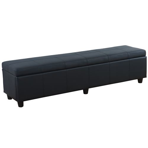 Générique Noir Banc Banquette Kriens Xxl, 180X45x45cm, Similicuir, Mat - Image 1
