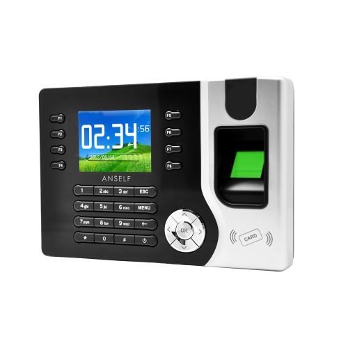Anself 2.4 TFT LCD Biométrique d'empreintes digitales fréquentation machine ID lecteur de carte TCP/IP Fonction de USB DC12V/1A Horloge Recorder Employé Check-in(US plug)