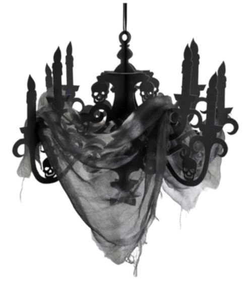 Amscan chandelier Maison hantée avec gaze 41 cm carton noir