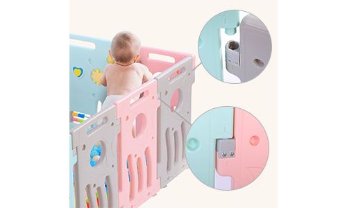 Lontek Parc Bebe Pour La Securite Enfants Cloture Enfant Interieur Exterieur Jardin Multicolor 16 2 Panels Parcs Achat Prix Fnac
