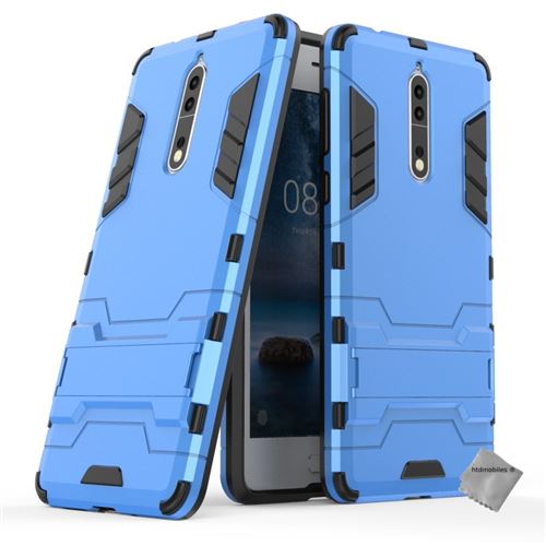 Housse etui coque rigide anti choc pour Nokia 8 avec film ecran - BLEU CLAIR