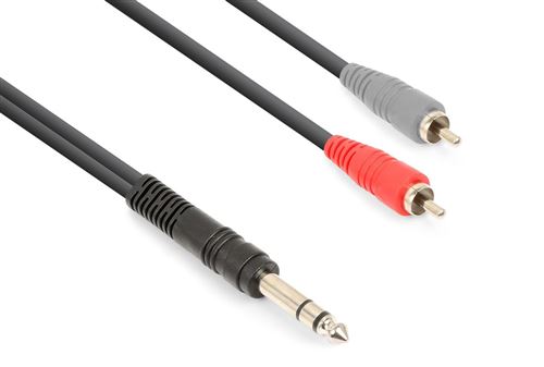 Vonyx Câble audio cordon jack 6,35 stéréo / 2 x rca mâle - 1,5m