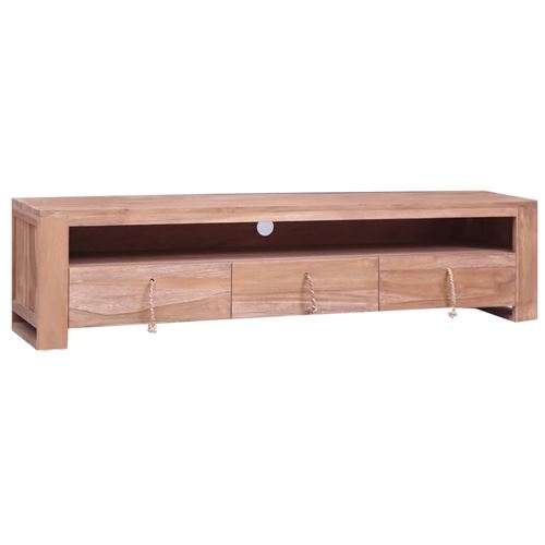 vidaXL Meuble TV 140 x 30 x 35 cm Bois de teck massif