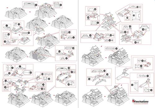 Metal Earth 5061055 - Maquette 3D - Architecture - Himeji Castle - 7,2 X 6,9 X 6 Cm - 3 Pièces