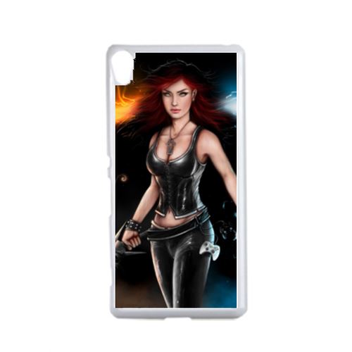 Coque Girl With Sword Compatible Sony Xperia X Transparent