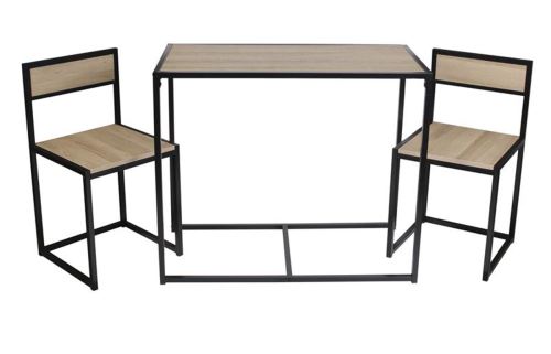 Table avec 2 chaises en bois MDF -PEGANE-