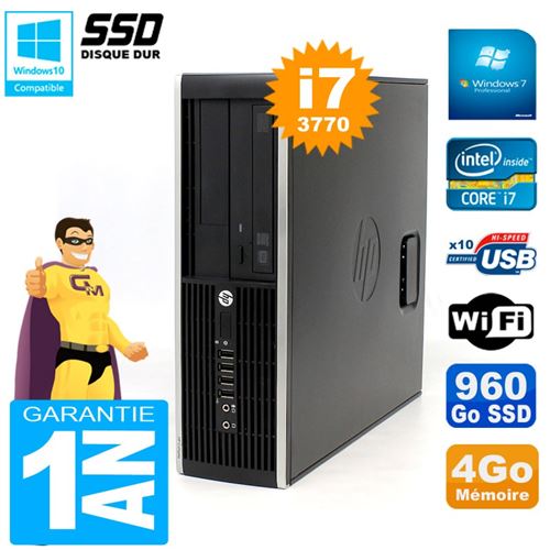 Pc hp compaq 8300 sff core i7-3770 ram 4go disque 960 go ssd graveur dvd wifi w7 État correct - Hewlett-Packard reconditionné disponible sur Fnac