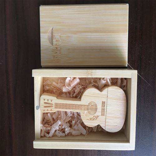 256G Usb 2.0 Flash Drive Nouveauté Mini Guitare en Bois Pen Forme Flash Drive U Disque Uppl321