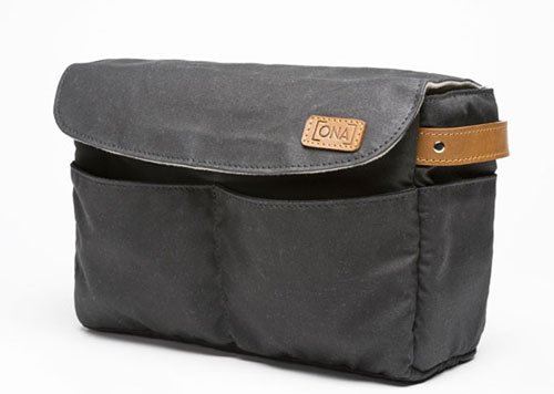 Ona – Le Roma – Camera Sac Insert – ciré Noir Toile (Ona5–004bl)
