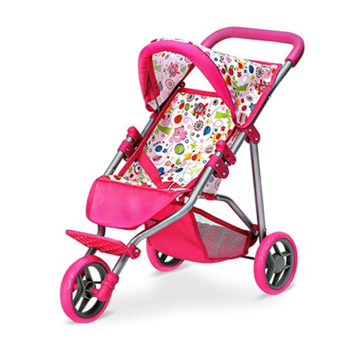 Jouet Poussette jogger à trois roues - Rose