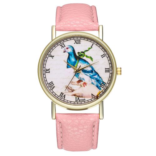 Dames de pigeon messenger classique authentiques regarder la tendance de l'horloge à quartz femelle T266-Arose