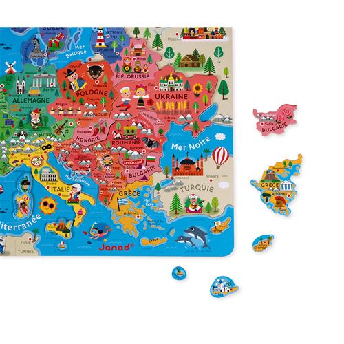 Carte d'Europe magnétique 40 pcs - Un jouet Janod - boutique BCD JEUX