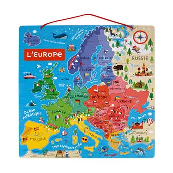 Puzzle Janod Carte d'Europe Magnétique 40 pièces en bois