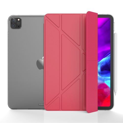 Etui en PU + TPU origami d'absorption magnétique rouge pour votre Apple iPad Pro 12.9 pouces (2020)