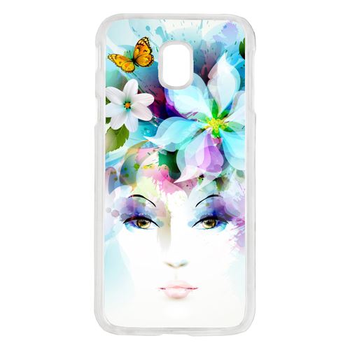 Coque Girl And Flowers Compatible Galaxy J3 2017 Transparent