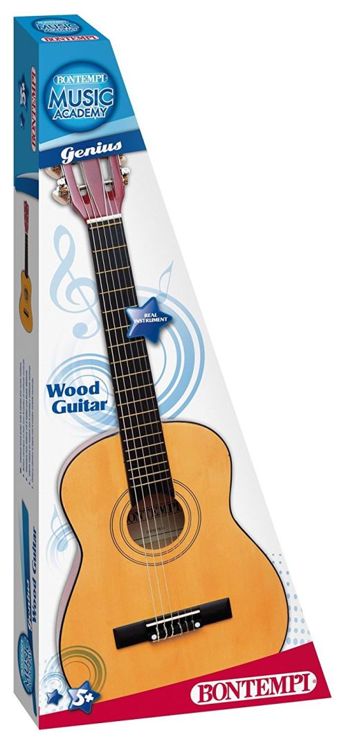 Guitare enfant en bois laqué rose 75 cm bontempi - Conforama