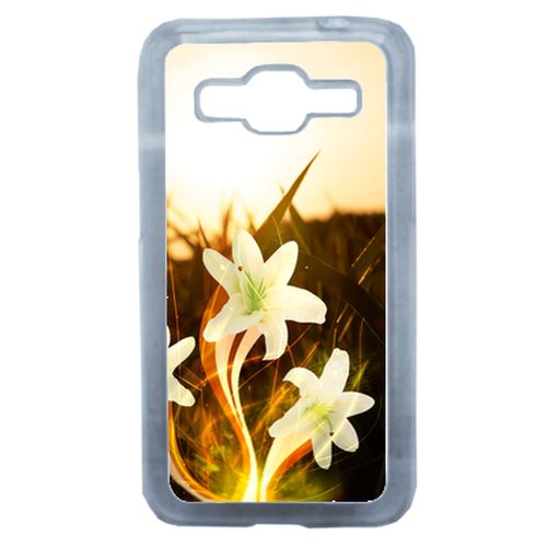 Coque Lys Blanc Illuminé Compatible Samsung Core Prime Transparent