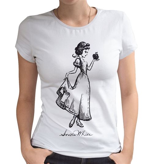 T-shirt Femme Blanche-Neige Disney Princesses - Drawing Engraving Taille L