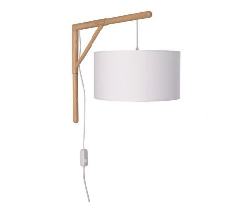 BLOOMA-Applique murale Bois + Coton L67cm Blanc Corep