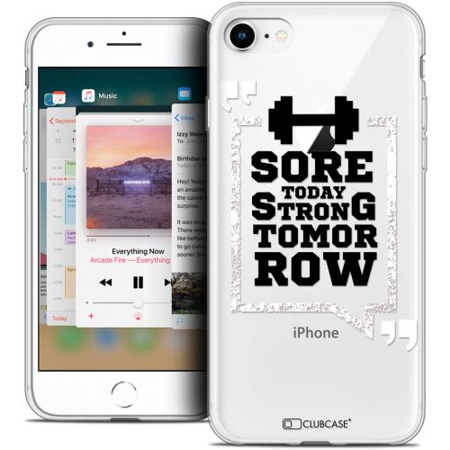 Caseink - Coque Housse Etui Apple iPhone 8 (4.7 ) [Crystal Gel Motif HD Collection Quote Design Strong Tomorrow - Souple - Ultra Fin - Imprimé en France]