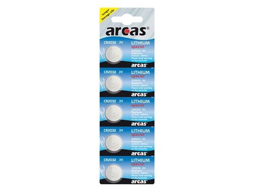 Pack de 5 piles Arcas Lithium Special CR2032