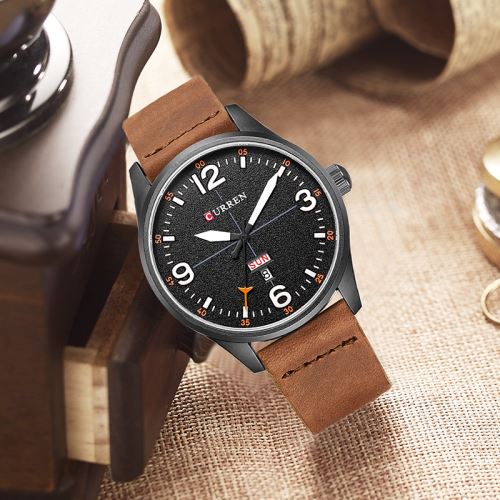Mouvement Quartz Quartz Sport Noir+Orange Montre Homme
